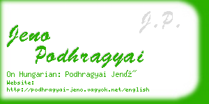 jeno podhragyai business card